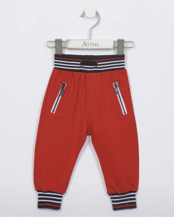 Picture of YF747 BOYS NON THERMAL TRACKSUIT TROUSERS WITH ZIP UP POCKET